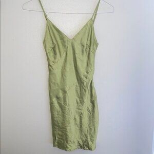 Green Slip Mini Dress